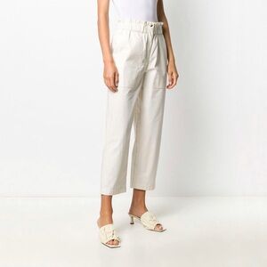Ba&sh | Stone Cropped Paperbag Pants in Ecru Size 1 / S / US 4